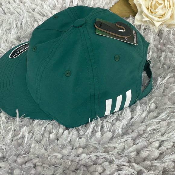 NWT ADIDAS ADJUSTABLE FIT AEROREADY MENS PREMIUM GOLF STRAPBACK HAT GREENw/white - Picture 7 of 8